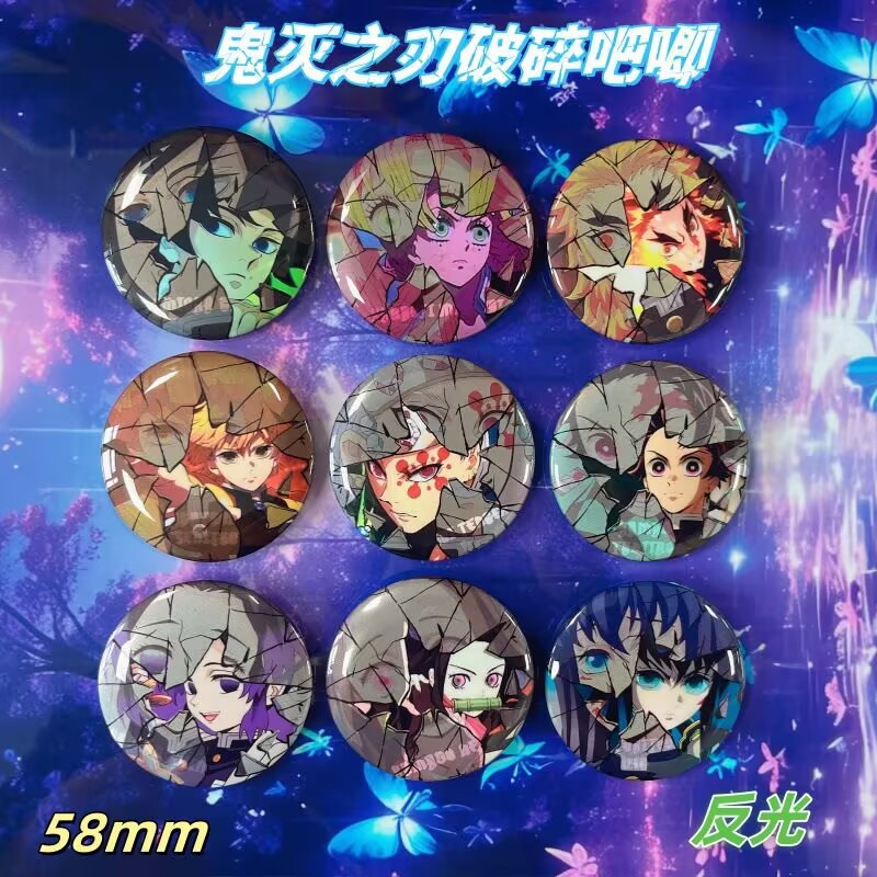 Anime Merchandise Demon Slayer - เข็มกลัดอนิเมะดาบพิฆาตอสูร รุ่น Broken Badge ของสะสม ของตกแต่งแบบแขวน