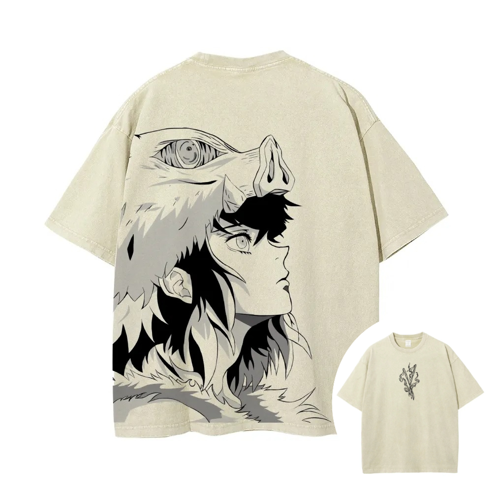 Anime Merchandise Demon Slayer - เสื้อยืดลายอนิเมะ Demon Slayer สำหรับผู้ชายและผู้หญิง รุ่น Inosuke
