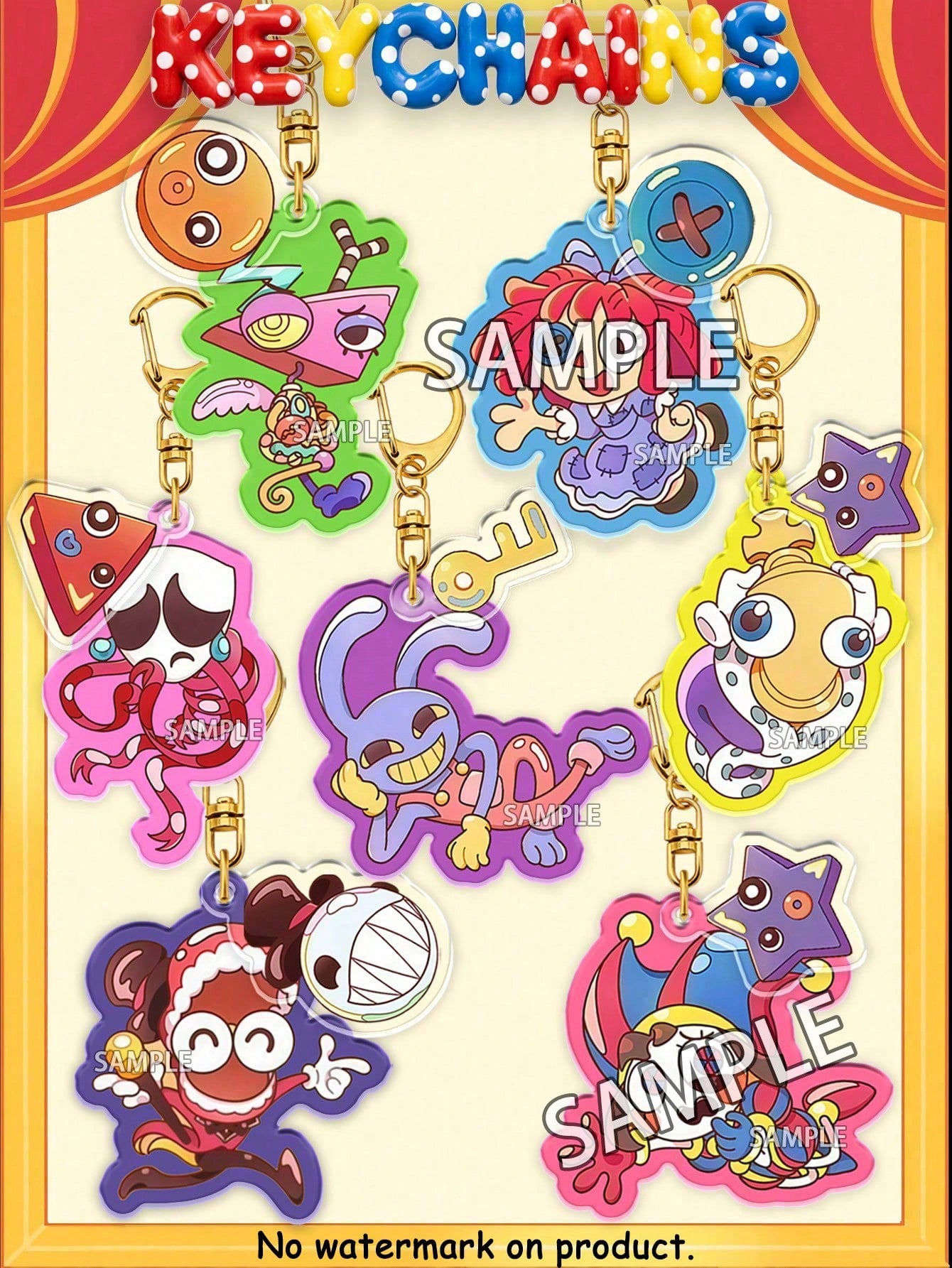 Anime Merchandise Keychains - พวงกุญแจ Tadc, พวงกุญแจ Amazing Digital Circus,