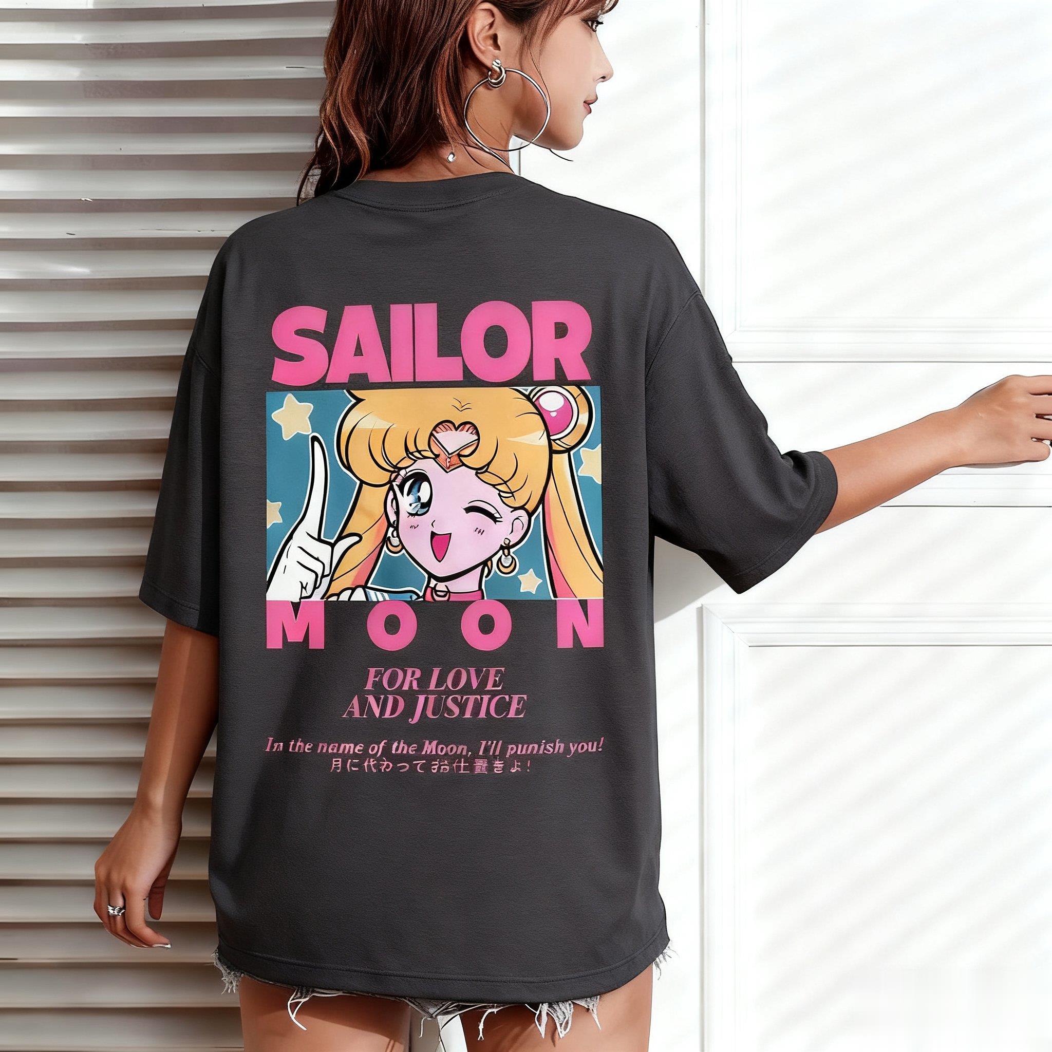 เสื้อยืดโอเวอร์ไซส์ลายเซเลอร์ม - Anime Merchandise Store Japan บทวิจารณ์และราคา