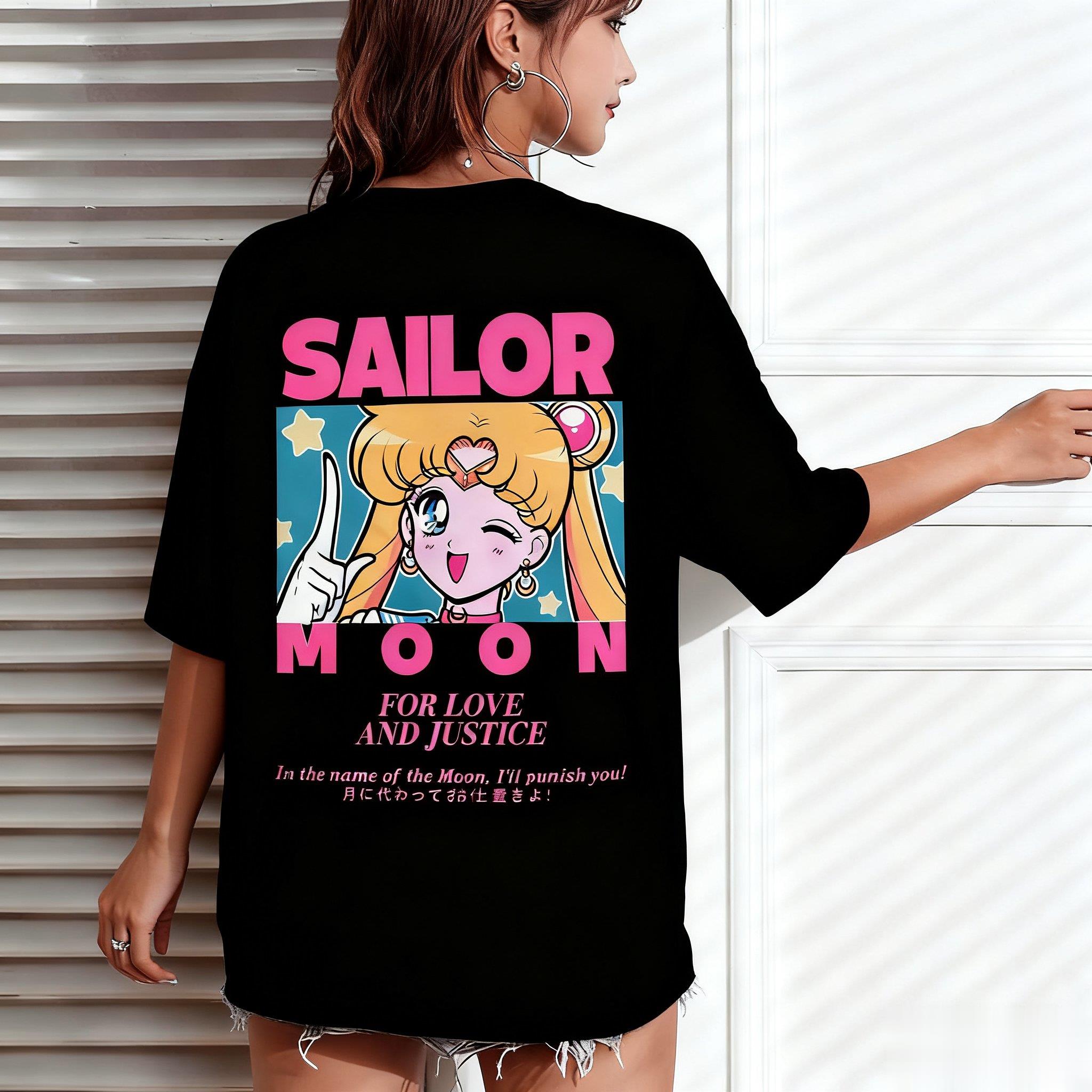 เสื้อยืดโอเวอร์ไซส์ลายเซเลอร์ม - Anime Merchandise Store Japan บทวิจารณ์และราคา
