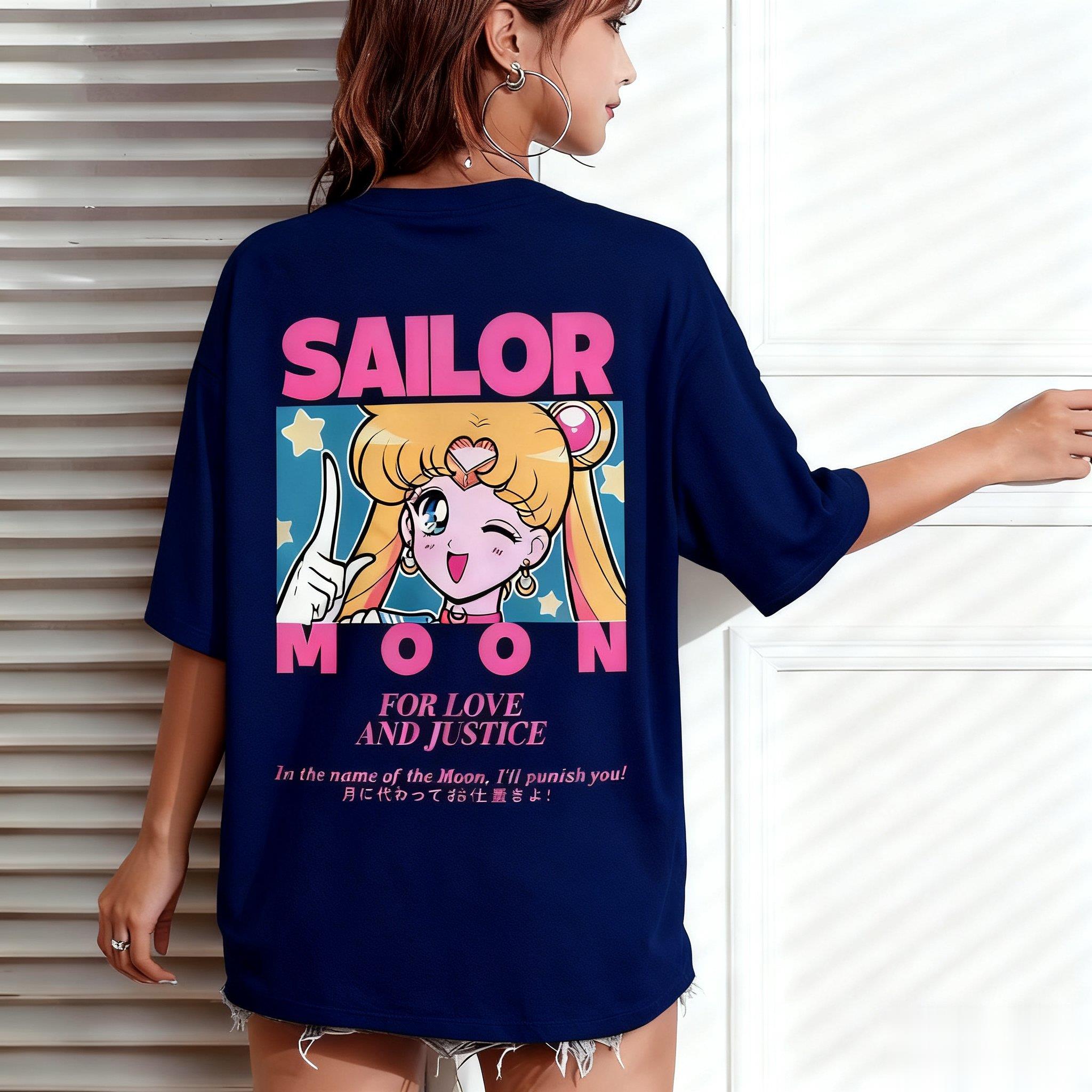 เสื้อยืดโอเวอร์ไซส์ลายเซเลอร์ม - Anime Merchandise Store Japan บทวิจารณ์และราคา