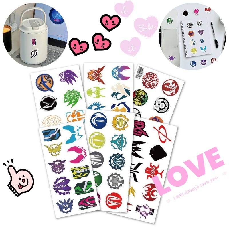 60 แผ่นสติกเกอร์โลโก้คาเมนไรเด - Sticker Sheet Set บทวิจารณ์และราคา